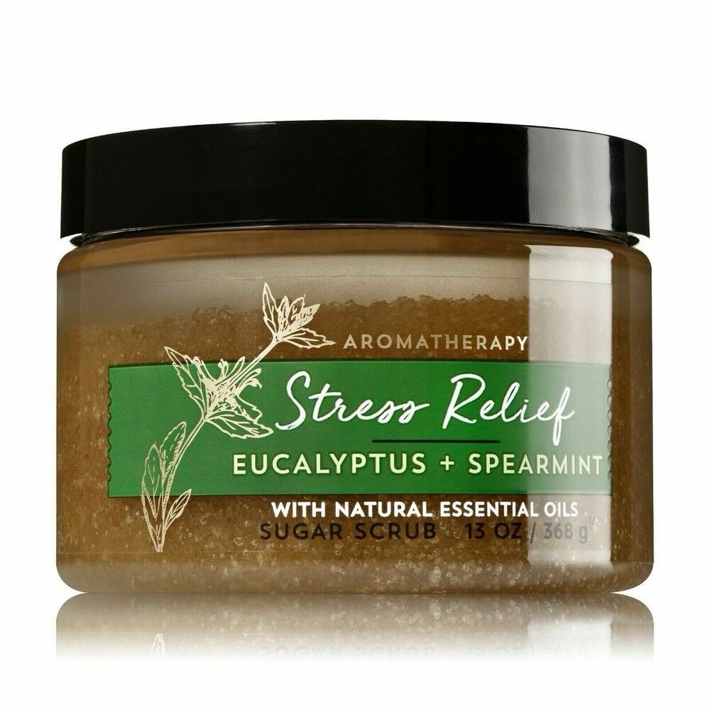 Bath & Body Works Stress Relief Eucalyptus Spearmint 13 oz Sugar Scrub New